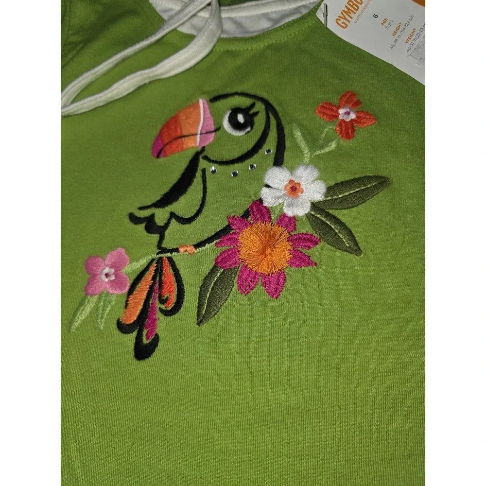Gymboree‎ wild for zebra parrot top size 6 nwt